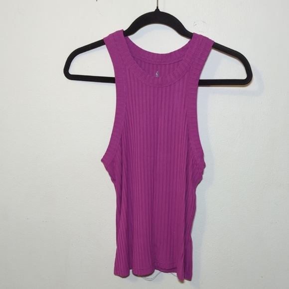 Free People Movement Ribbed Tank Top Fuchsia Sleeveless Women's Size M - Picture 1 of 5